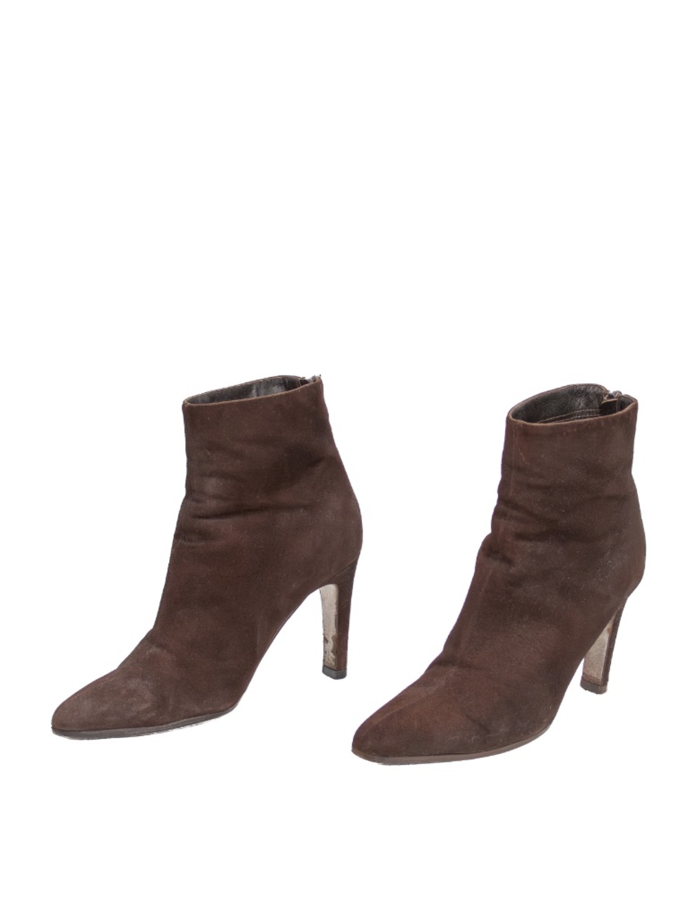 Miss V Valentino Brown Suede Pointed Toe Ankle Boots Heels Women’s EU 36 US 6